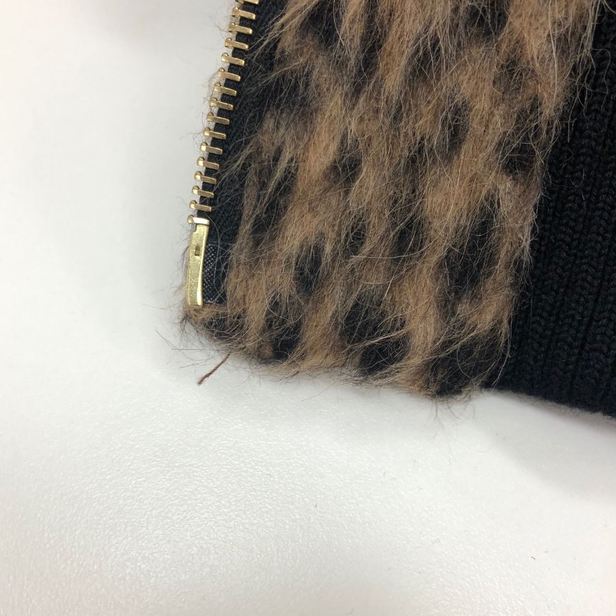 極美品◆ブラミンク 19AW ジップアップブルゾン レオパード ウール 総柄 レディース サイズ38 BLAMINK 【AFB32】