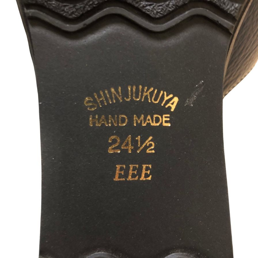新宿屋 レザーパンプス オーストリッチ 4740-065 ブラック×ブルー 24.5cm レディース shinjukuya 約24.5cm【7F2-1】