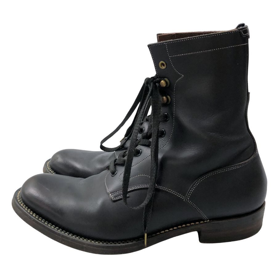 フット ザ コーチャー レースアップブーツ サイズ8 ブラック レザー foot the coacher ブーツ 約26.0cm【LA】【中古】