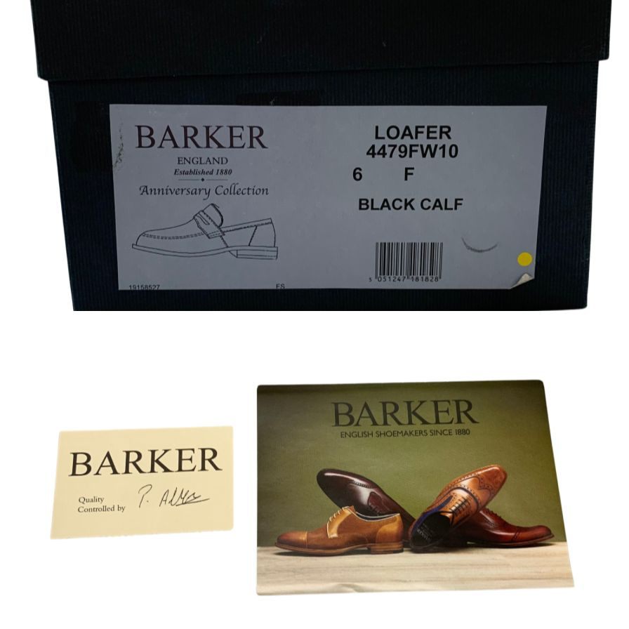 美品◆バーカー ローファー レザー 4479FW10 グッドイヤー式サドル ブラック メンズ サイズ6 BARKER【AFD5】
