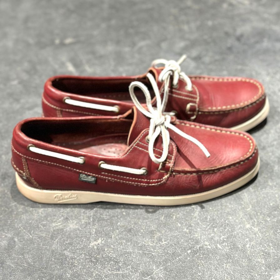 パラブーツ レザーデッキシューズ バース バーガンディ メンズ UK7 PARABOOT ビジネスシューズ 約25.5cm【LA】【中古】