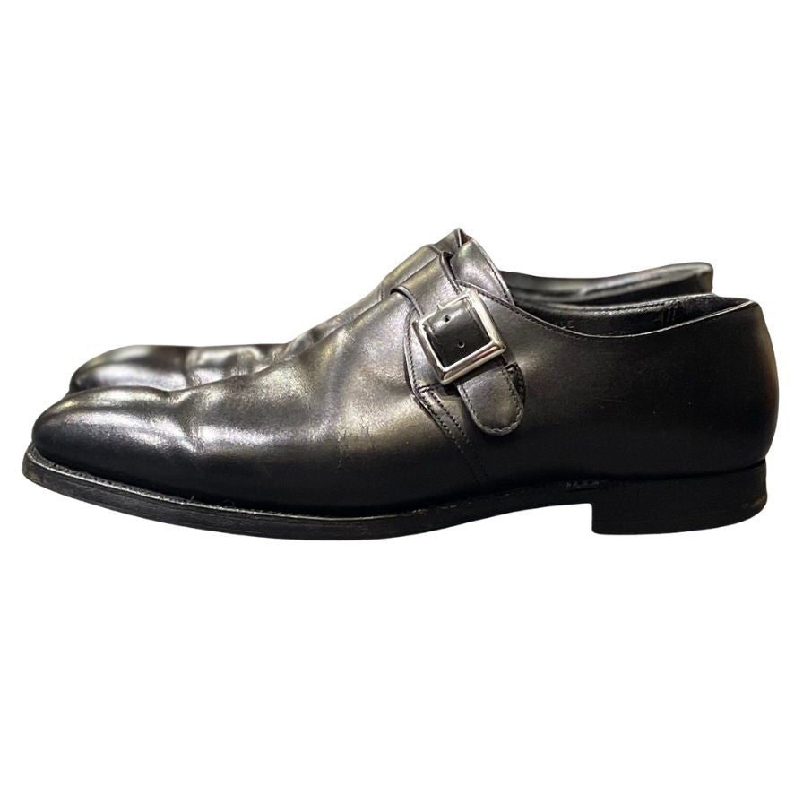 クロケット&ジョーンズ サヴィル シングルモンク ブラック サイズUK7.5E Crockett&Jones ビジネスシューズ 約26.0cm【LA】【中古】