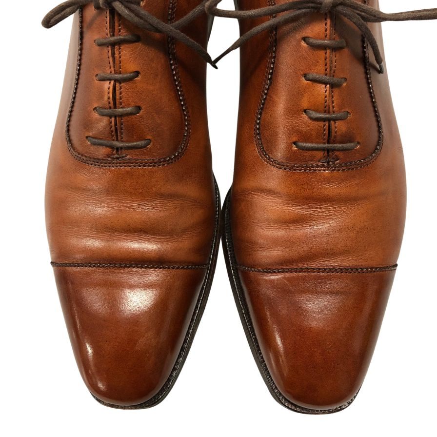 クロケット&ジョーンズ レザーシューズ スタンフォード アデレード ストレートチップ ブラウン メンズ サイズUK8D CROCKETT&JONES STAMFORD ビジネスシューズ 約26.5cm【LA】【中古】