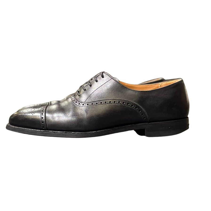 クロケット&ジョーンズ レザーシューズ モールトン2 セミブローグ ブラック メンズ サイズUK7E CROCKETT&JONES MALTON2 約26.0cm【LA】【中古】