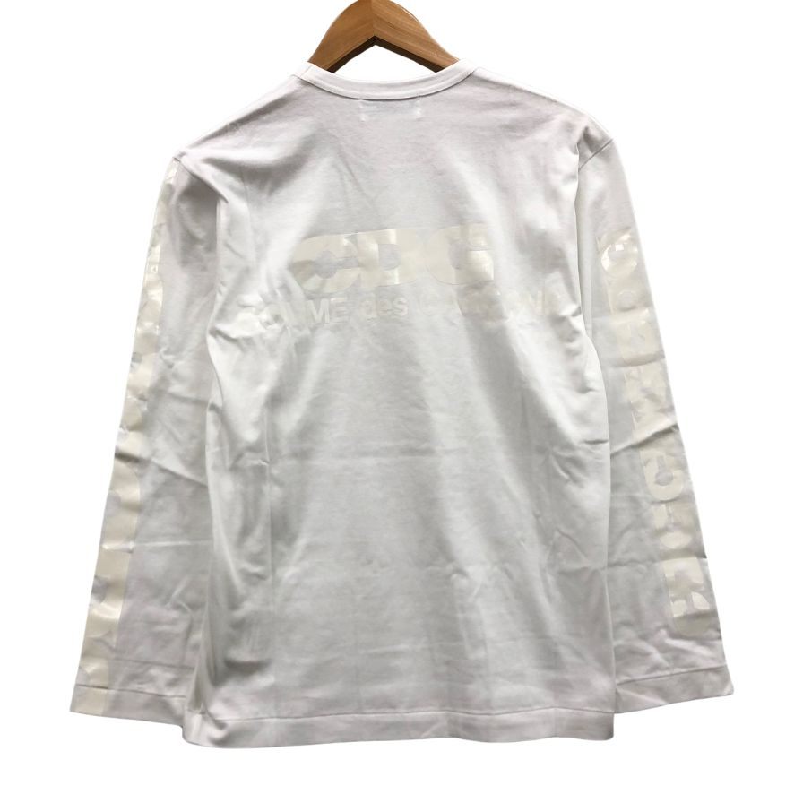 極美品◆コムデギャルソン CDG 長袖 Tシャツ AD2019 SZ-T035 袖バックプリント ホワイト メンズ サイズM comme des garcons 【AFB21】