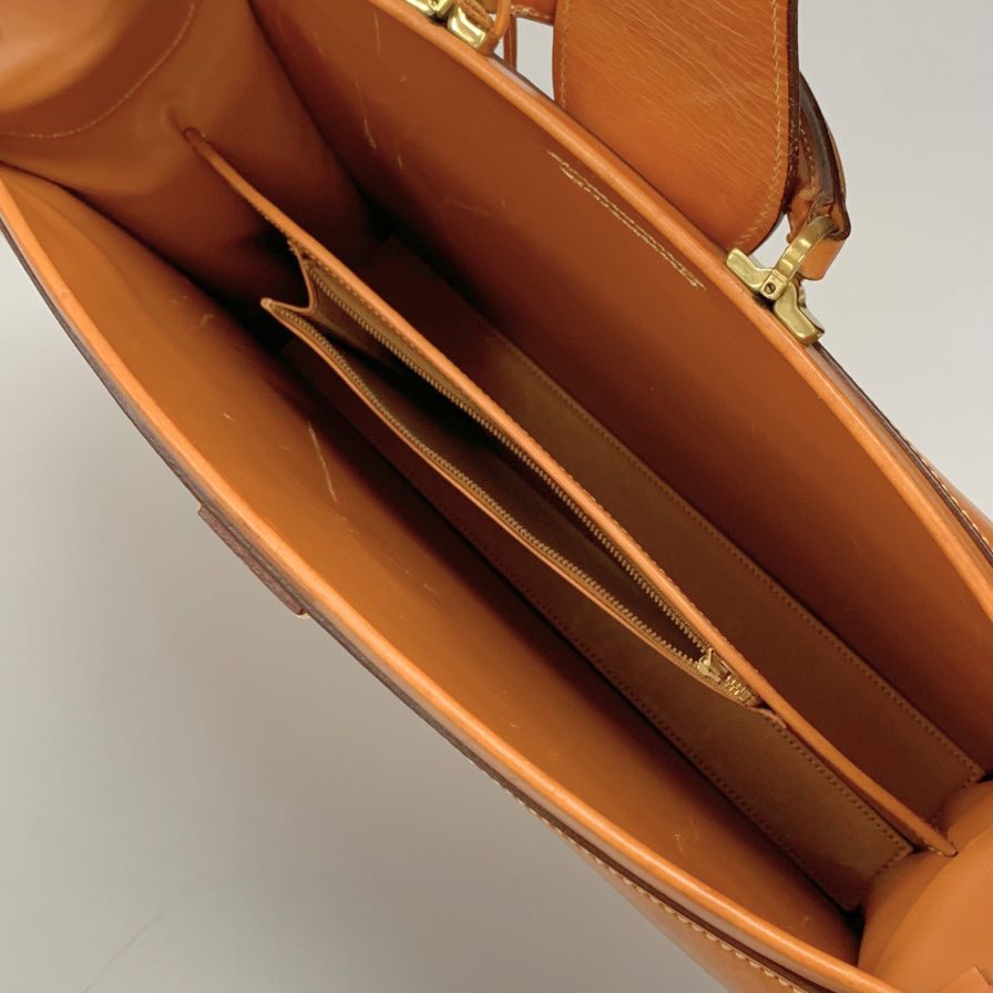 万双 ブライドルレザー ダレスバッグ 二つマチ キャメルメンズ mansaw【AFE12】