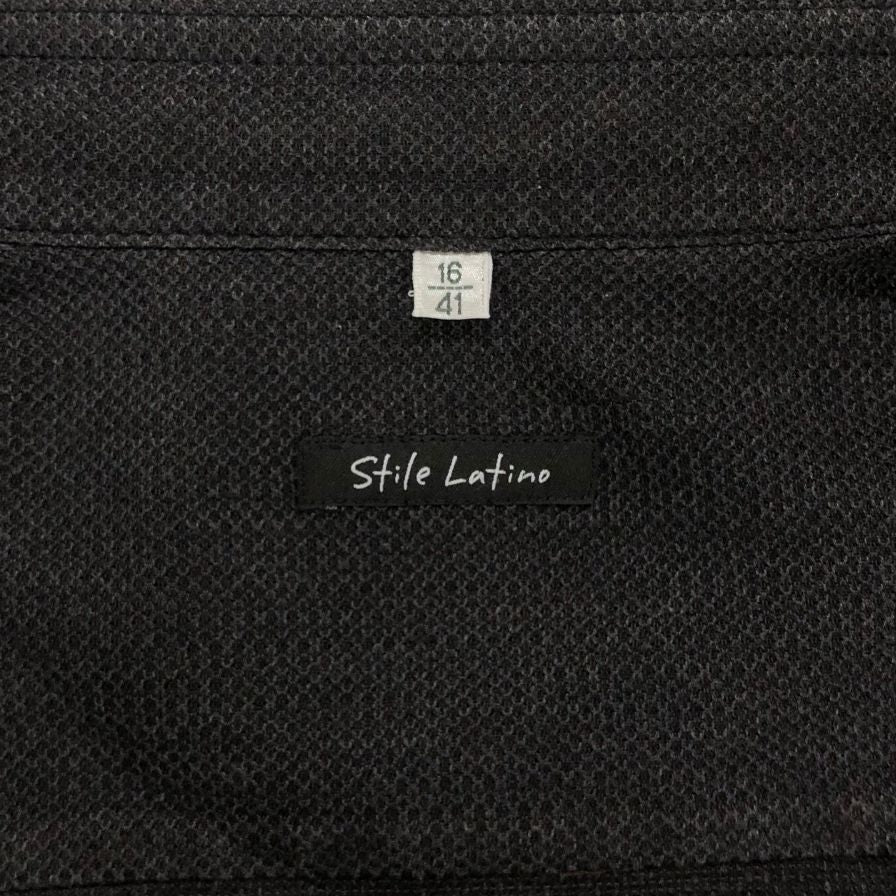 美品◆スティレラティーノ ドレスシャツ コットン ブラック メンズ サイズ50相当 Stile Latino 【AFB6】