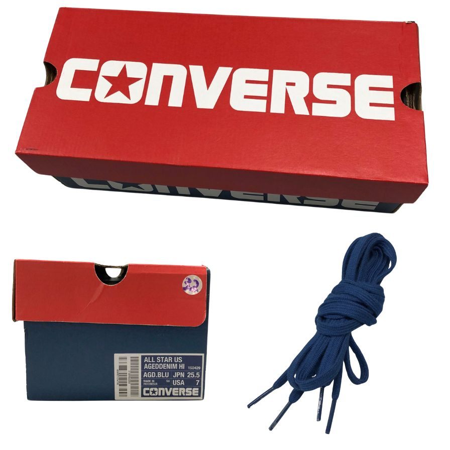 コンバース オールスター ハイカットスニーカー デニム 1SD429 インディゴ メンズ サイズ25.5cm CONVERSE ALLSTAR 約25.5cm【AFD5】