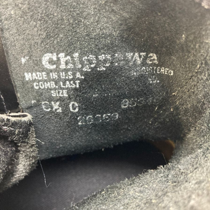 チペワ ブーツ レザー レースアップ サイズUS6.5 ブラック CHIPPEWA 約24.5cm【AFC42】