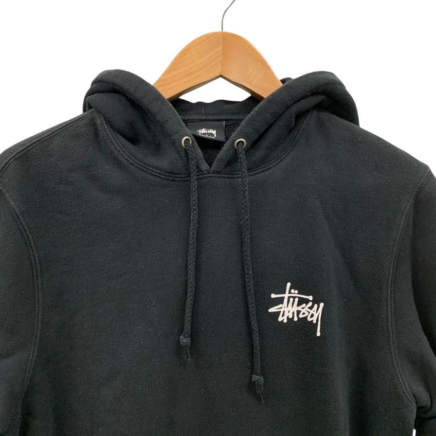 中古◆ステューシー プルオーバーパーカー ロゴ サイズS ブラック系 Stussy 【AFB14】