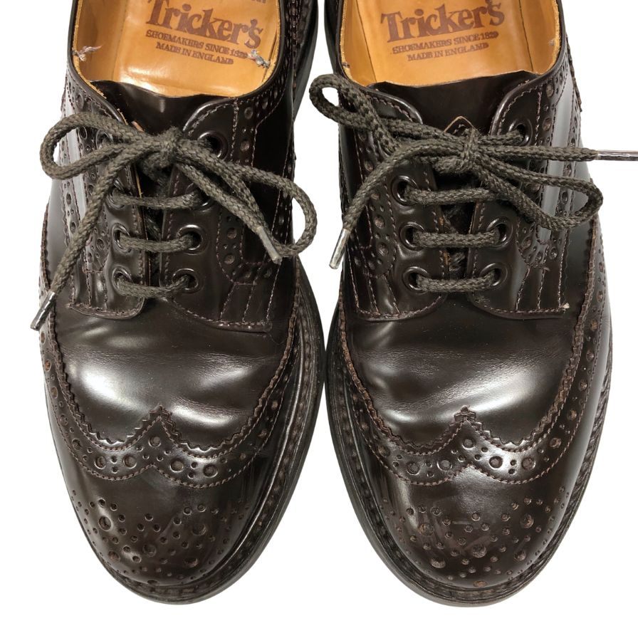 トリッカーズ レザーシューズ バートン ウィングチップ 5633 ダークブラウン メンズ サイズ7.5 Tricker`s BOURTON ビジネスシューズ 約26.0cm【LA】【中古】