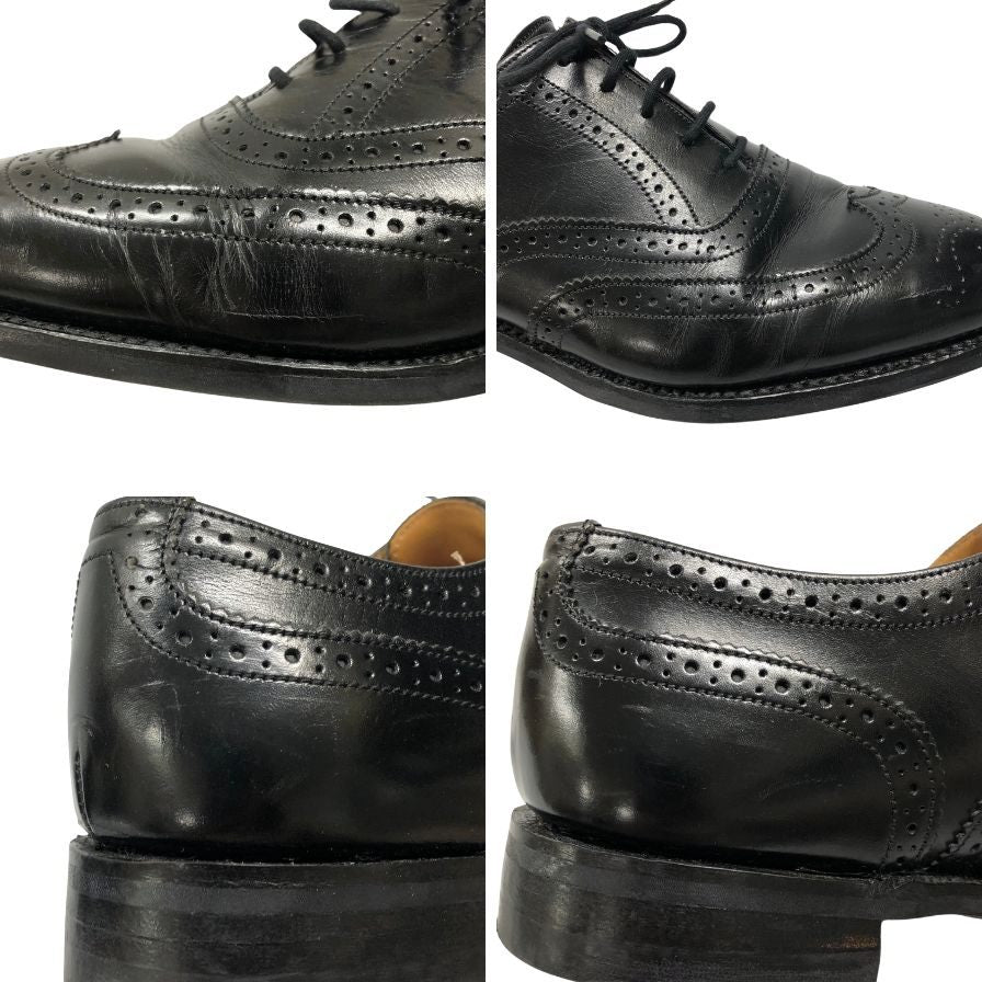 トリッカーズ レザーシューズ ノーフォーク フルブローグ ウィングチップ メンズ サイズ7.5 ブラック Tricker`s NORFOLK ビジネスシューズ 約26.0cm【LA】【中古】