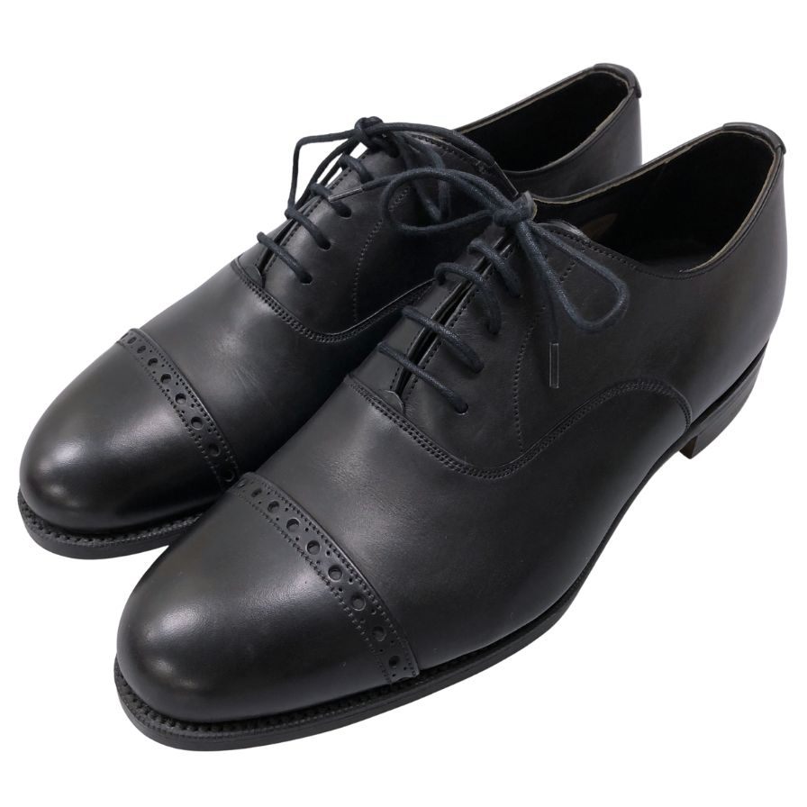 グレンソン レザーシューズ パンチドキャップトゥ ブラック メンズ サイズ5.5E GRENSON ビジネスシューズ 約24.0cm【LA】【中古】