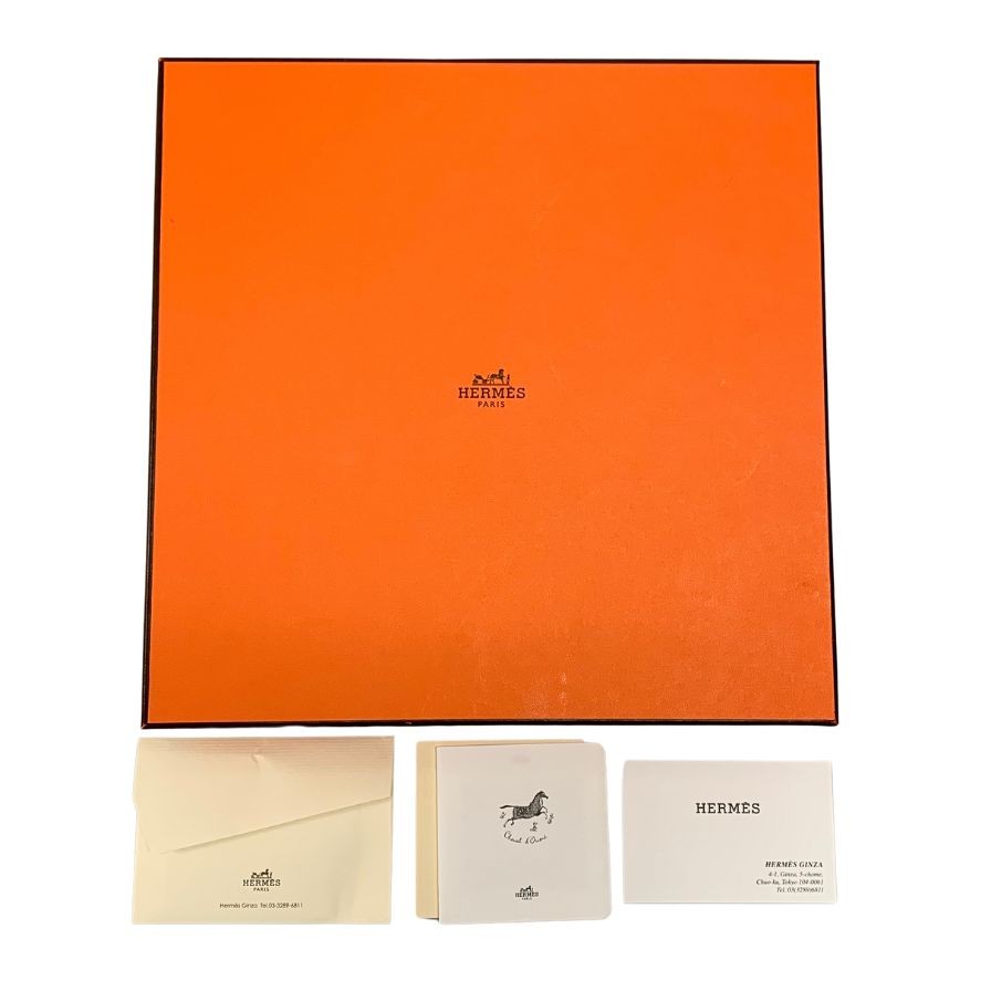 エルメス プレート シュヴァルドリアン ホース ホワイト 約26㎝ HERMES 2枚セット【AFI28】【中古】