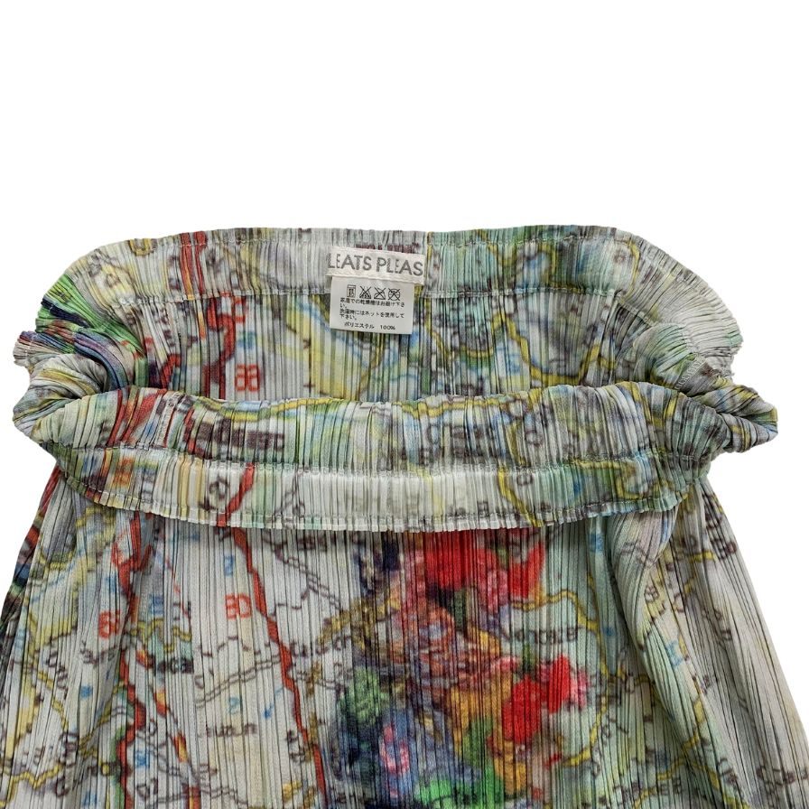 プリーツプリーズ イッセイミヤケ スカート 地図柄 レディース サイズ3 PP51-JG805 PLEATS PLEASE ISSEY MIYAKE【AFB7】