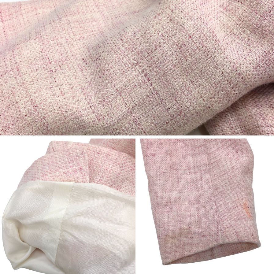 中古◆タリアトーレ ジャケット 2B モンテカルロ 1SMC22K ウール×リネン ピンク サイズ52 TAGLIATORE 【AFB34】