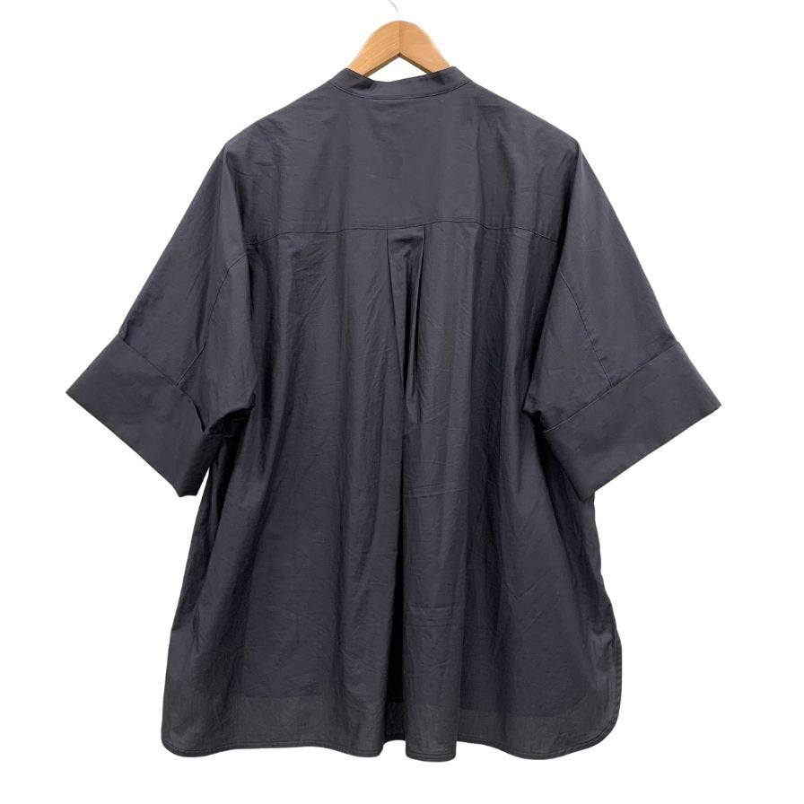 美品◆エブール 半袖シャツ レース ネイビー レディース サイズ38 ebure 【AFB49】