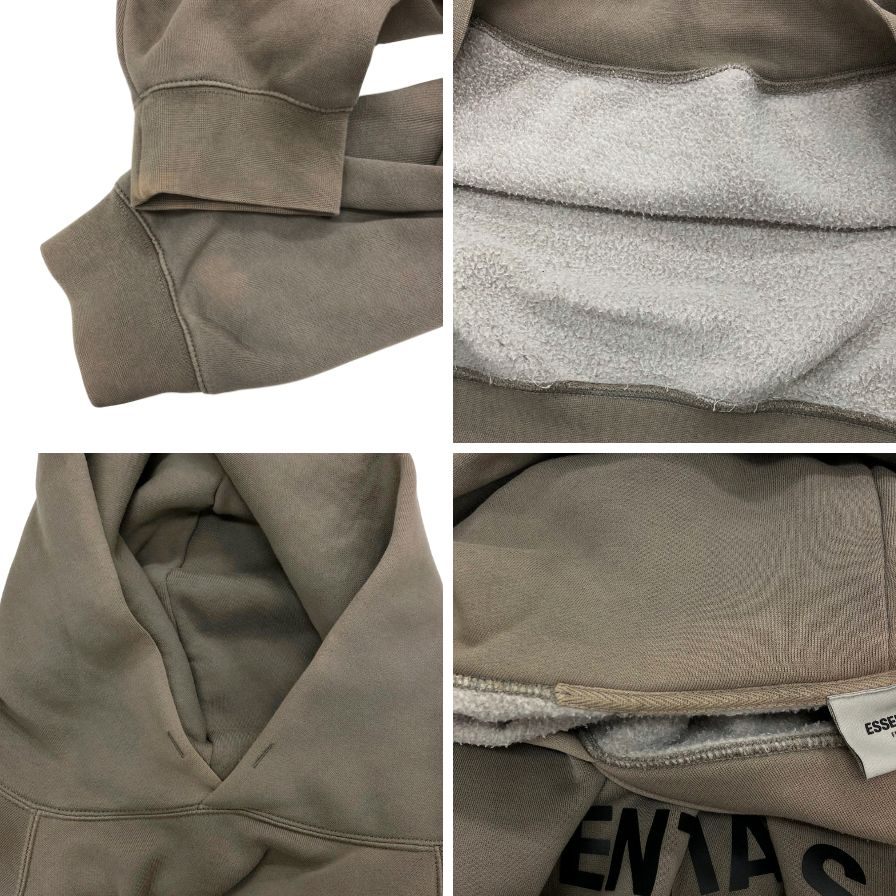 美品◆フィアオブゴッド エッセンシャルズ フロントロゴパーカー 裏起毛 メンズ サイズXL ブラウン系 Fear of God ESSENTIALS 【AFB19】