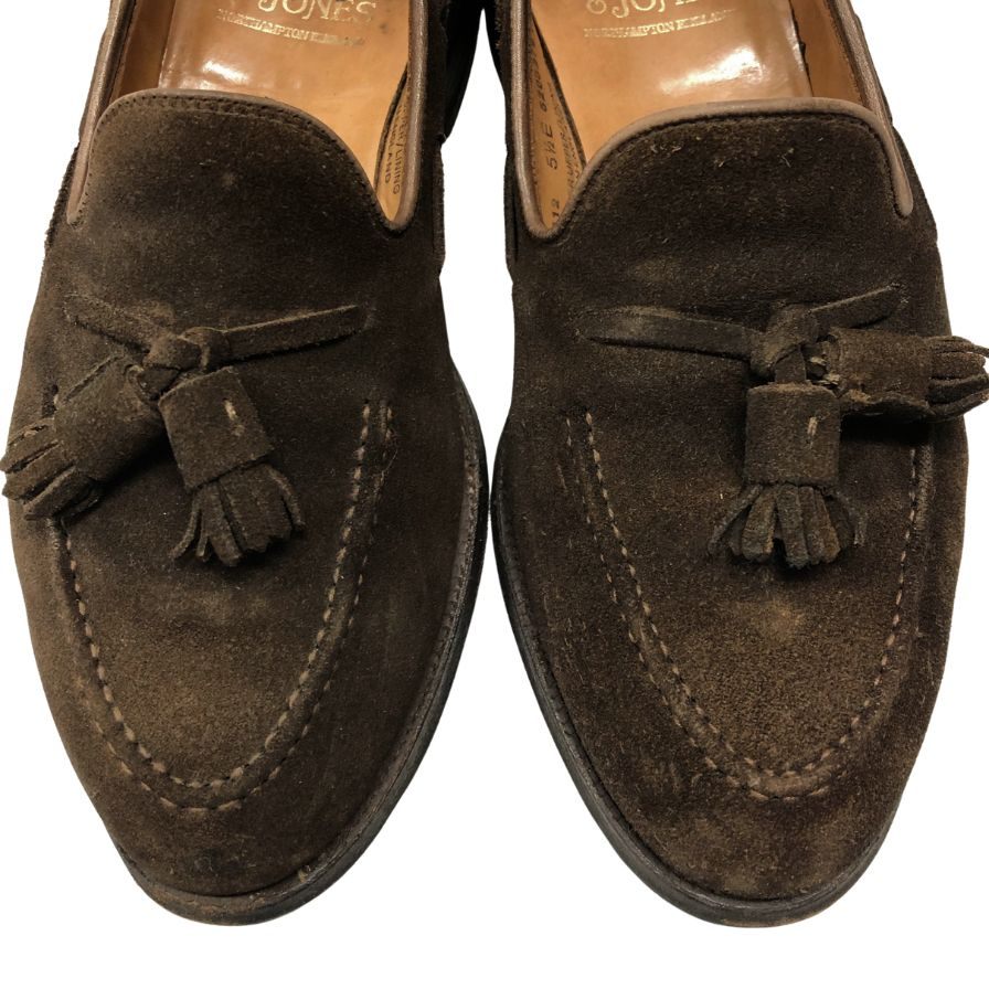 クロケット&ジョーンズ レザーシューズ タッセル ローファー キャベンディッシュ3 スエード メンズ ブラウン サイズUK5.5E CROCKETT&JONES CAVENDISH3 約24.5cm【AFC30】