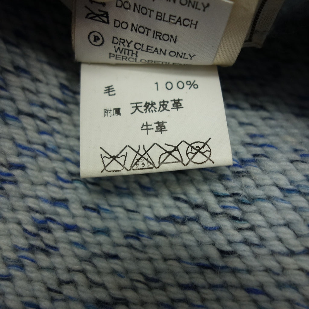 中古◆エルメス ニットセーター ハーフジップ カシミヤ100% サックスブルー メンズ サイズ M HERMES【AFB37】