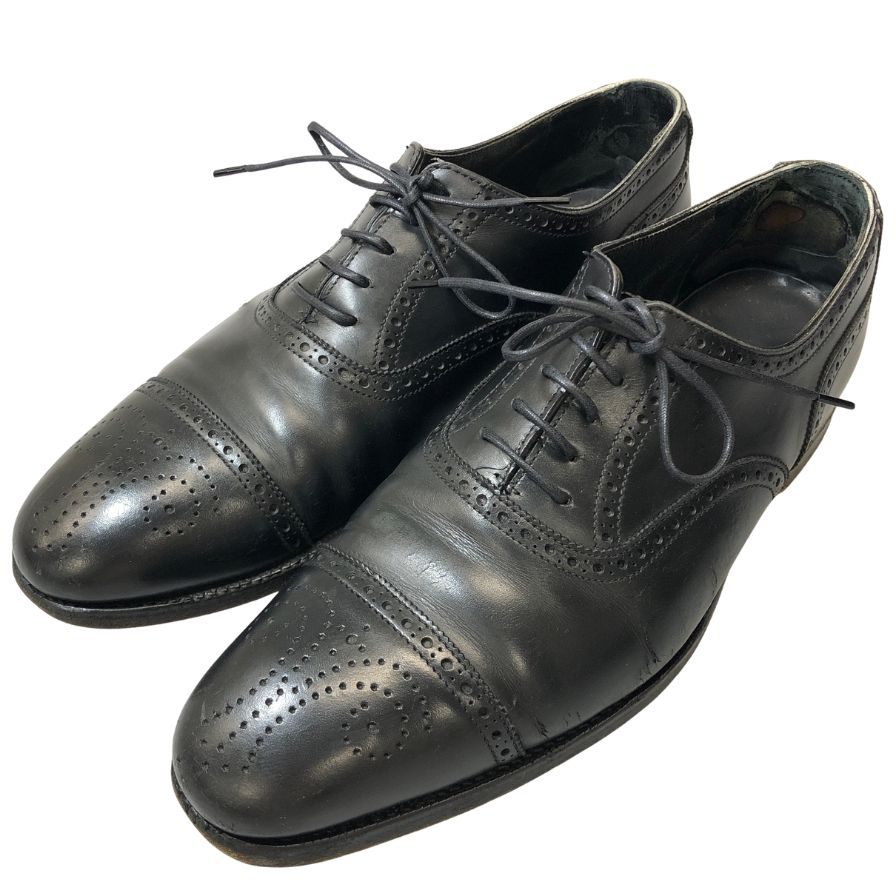 クロケット&ジョーンズ レザーシューズ セミブローグ ウェルベック ブラック メンズ サイズUK5.5D Crockett&Jone 約24.0cm【AFD2】
