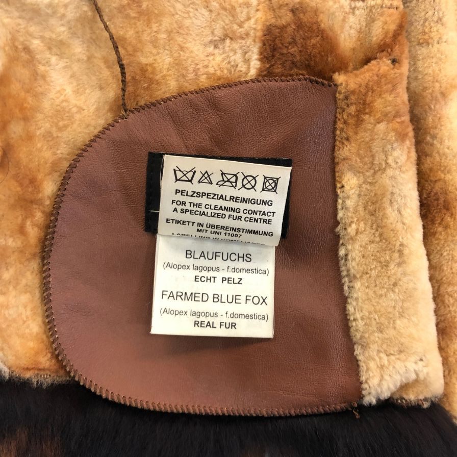 美品◆ローゼンバーグ&レンハート ムートンジャケット ラムスキン ブルーフォックスファー レディース サイズ38 ROSENBERG&LENHART 【AFA10】