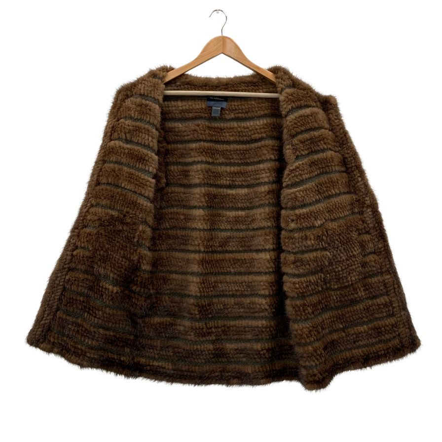 極美品◆クラス ロベルトカヴァリ レディース 素材不明ファー コート サイズM ブラウン CLASS roberto cavalli 【AFA11】