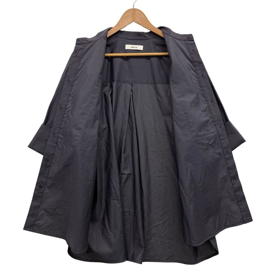 美品◆エブール 半袖シャツ レース ネイビー レディース サイズ38 ebure 【AFB49】