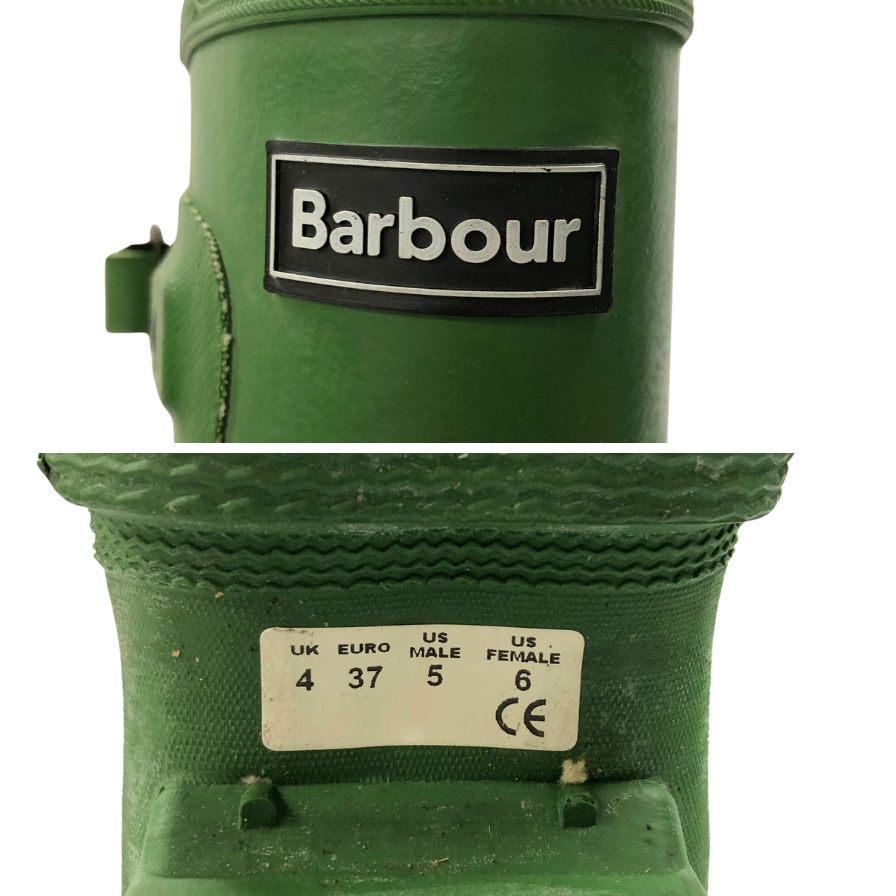 バブアー レインブーツ レディースサイズ4 グリーン系 Barbour 約23.0cm【AFC42】