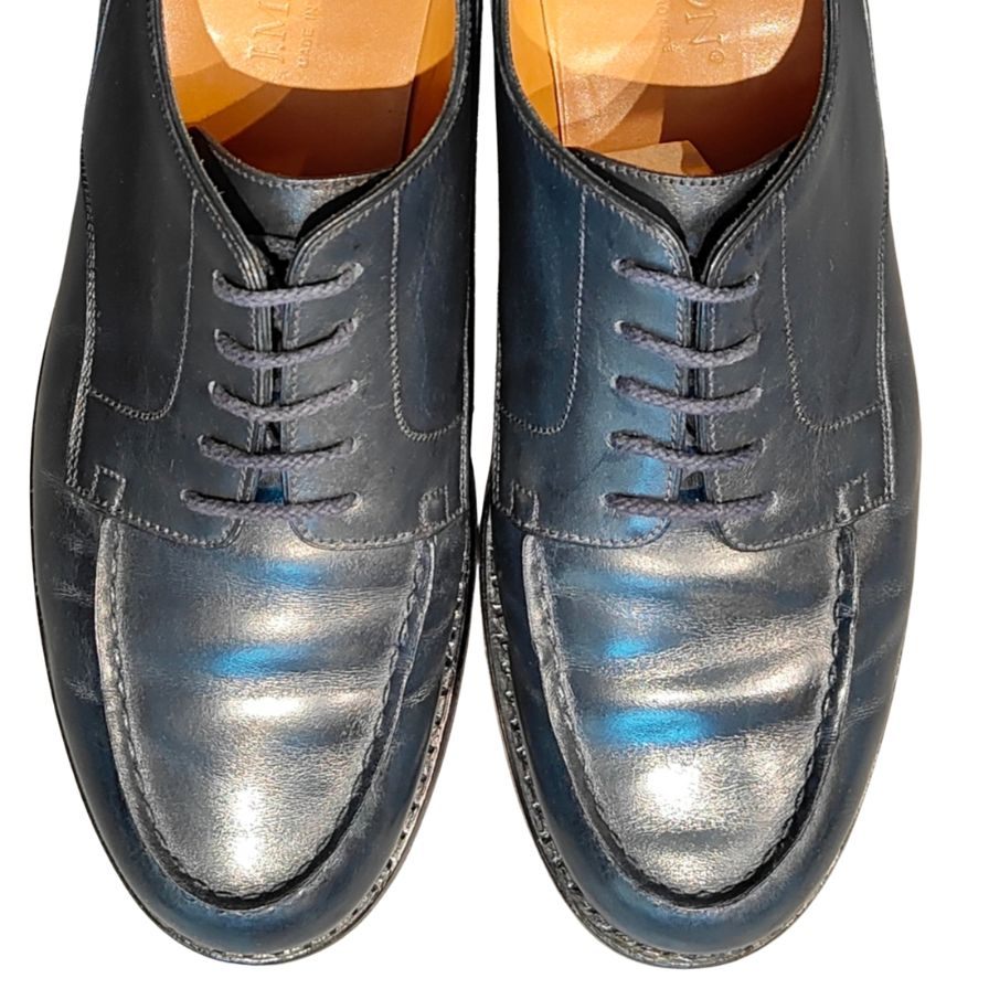 ジェイエムウエストン レザーシューズ 641 ゴルフ Uチップ ボックスカーフ ブルー サイズUK7C J.M.WESTON ビジネスシューズ 約25.0cm【LA】【中古】