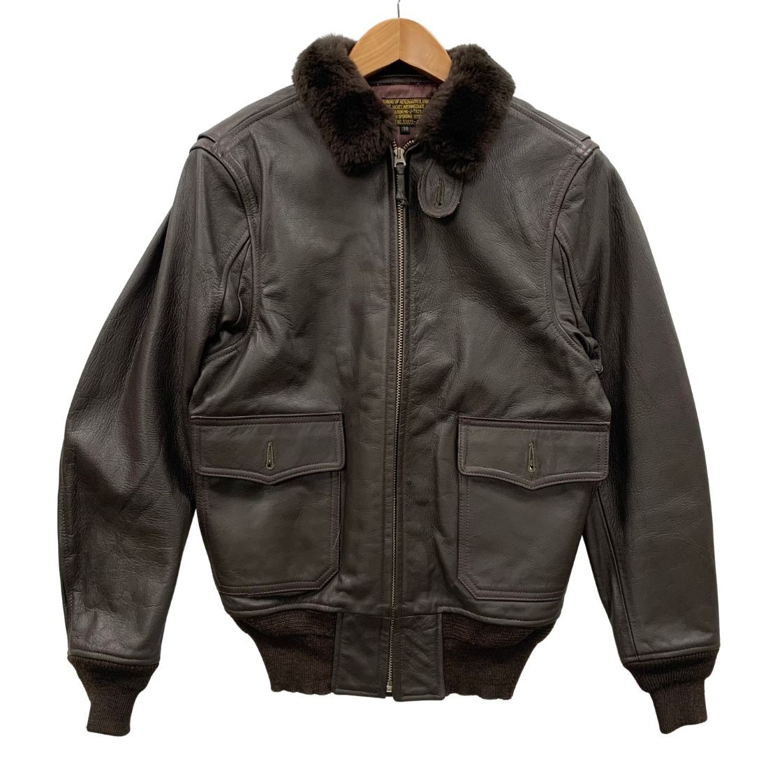 極美品◆J.A. デュボウ レザージャケット レプリカ G-1 J-7823AER G-1 USA製 サイズ38 メンズ ダークブラウン ゴートスキン JA DUBOW 【AFG1】