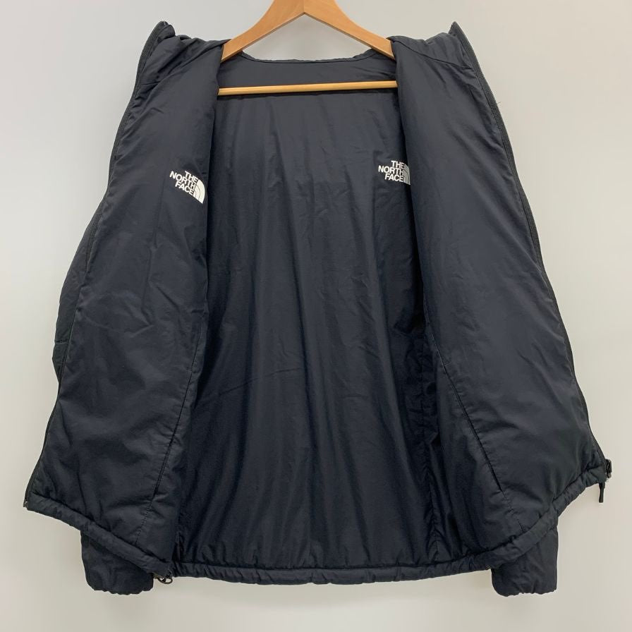 美品◆ザ ノースフェイス リバーシブル NY82180 ダウンジャケット フーディ メンズ カーキ ブラック サイズL THE NORTH FACE 【AFA21】