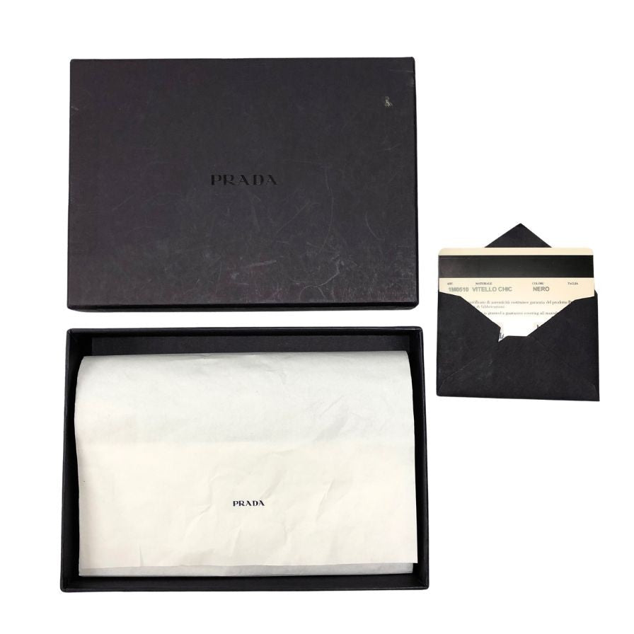 プラダ 三つ折り財布 エナメル ブラック メンズ 1M0510 PRADA【AFI27】