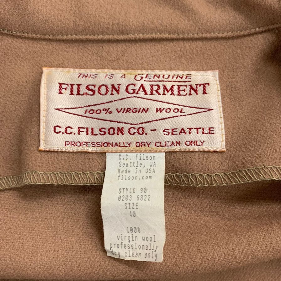 中古◆フィルソン ジャックシャツ FSJ2090 ウール ベージュ系 サイズ40 メンズ FILSON 【AFA21】