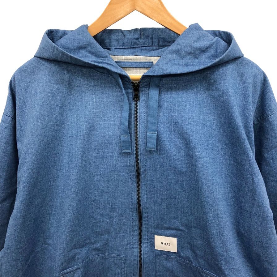 極美品◆ダブルタップス 23SS PAB JACKET RIPSTOP フーデッドジャケット ブルー メンズ サイズ2 WTAPS 【AFB22】
