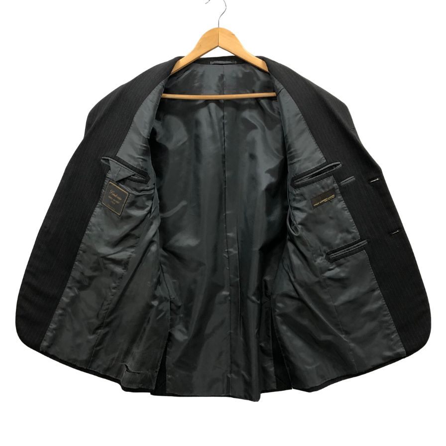 リングヂャケット×カノニコ スーツ セットアップ ストライプ サイズ48 ブラック系 メンズ RING JACKET VITALE BARBERIS CANONICO【AFA24】