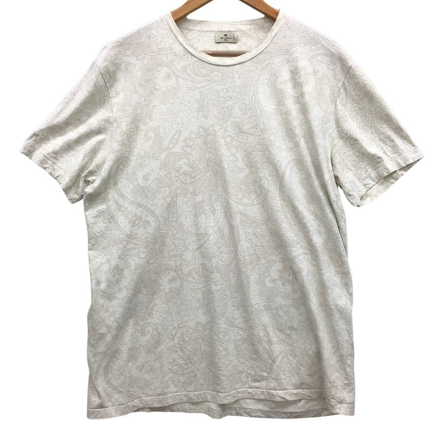 美品◆エトロ 半袖Tシャツ 総柄 サイズXXL メンズ ホワイト ETRO 【AFB20】