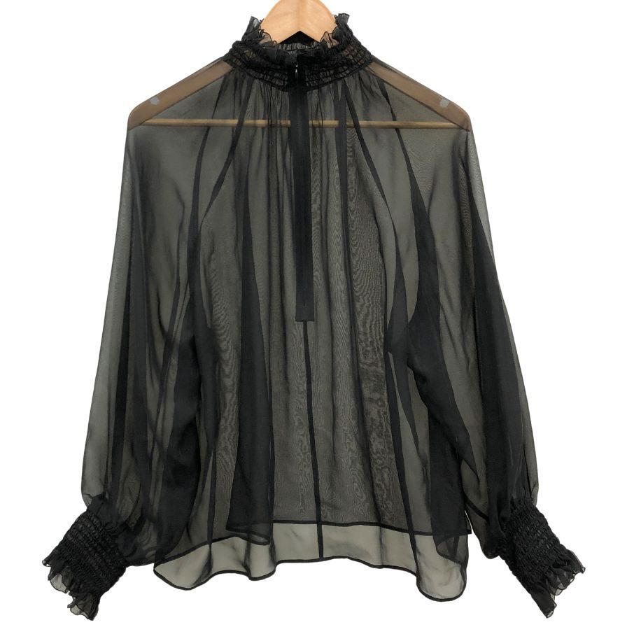 美品◆ドルチェ&ガッバーナ ブラウス シアー シルク ブラック レディース サイズ40 DOLCE&GABBANA 【AFB7】