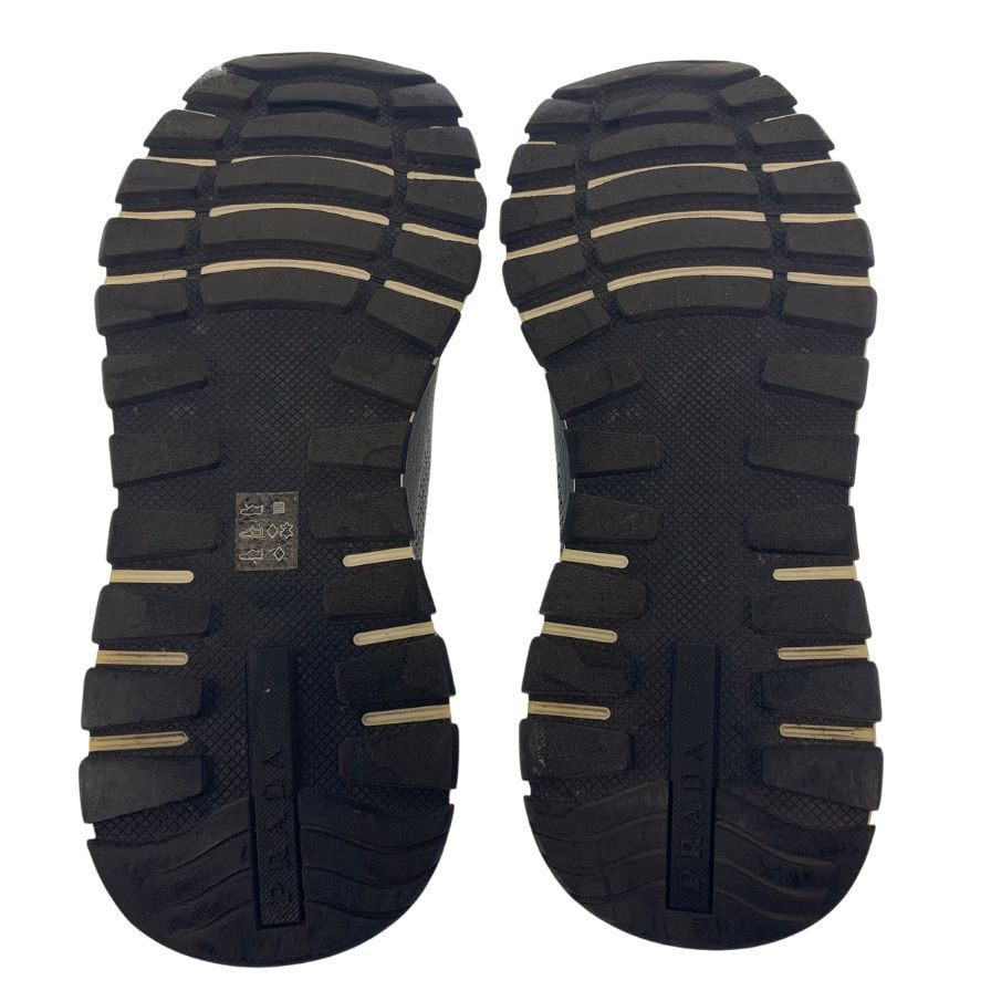 中古◆プラダ スニーカー 3491 メッシュ ニット サイズ6.5 グレー系 メンズ PRADA【AFC40】