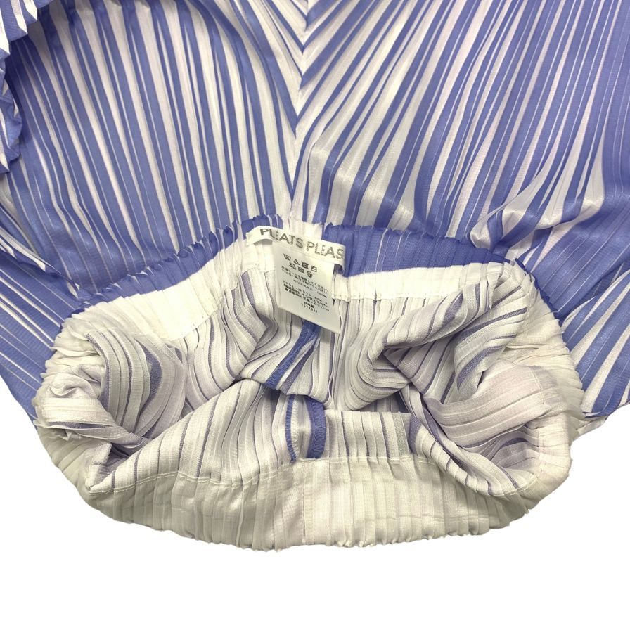 極美品◆プリーツプリーズ イッセイミヤケ プリーツパンツ PP91-JF573 ブルー 青系 サイズ3 レディース PLEATS PLEASE ISSEY MIYAKE 【AFB2】