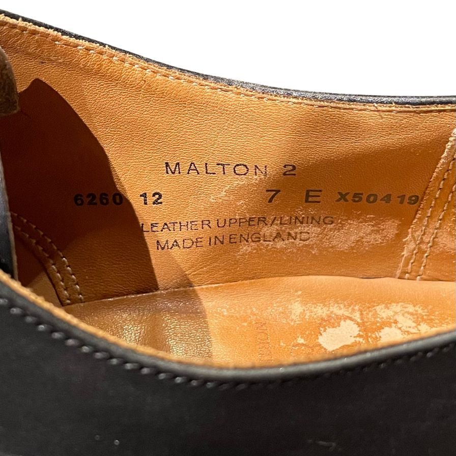 クロケット&ジョーンズ レザーシューズ モールトン2 セミブローグ ブラック メンズ サイズUK7E CROCKETT&JONES MALTON2 約26.0cm【LA】【中古】