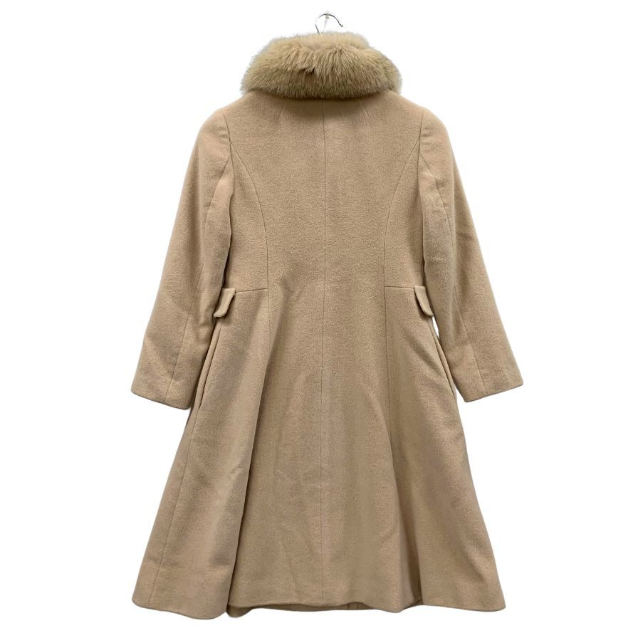 美品◆ハロッズ コート 16505111 アンゴラ フォックス ファー ベージュ レディース サイズ1 HARRODS 【AFA17】