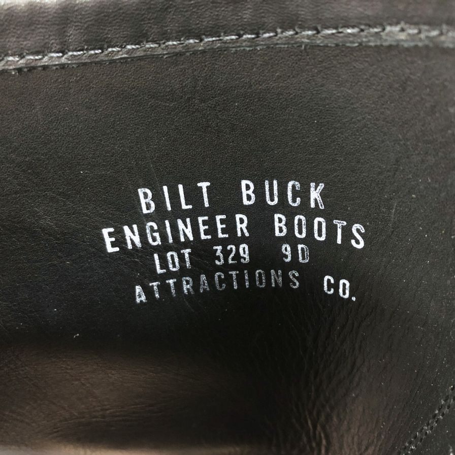 アトラクションズ エンジニアブーツ ビルトバック スエード 329 ブラック メンズ サイズ9D ATTRACTIONS BILTBUCK 約27.5cm【AFD8】