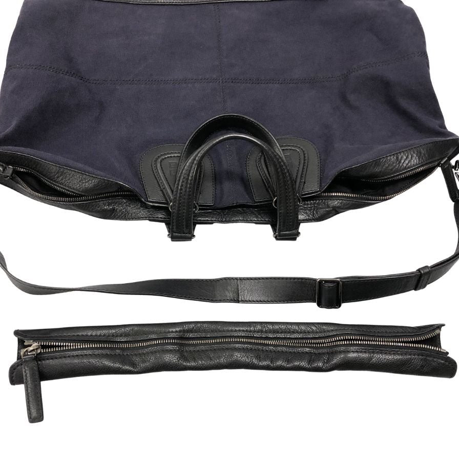 ジバンシー 2WAY ハンドバッグ ナイチンゲール キャンバス レザー コットン ネイビー ブラック GIVENCHY【AFE12】