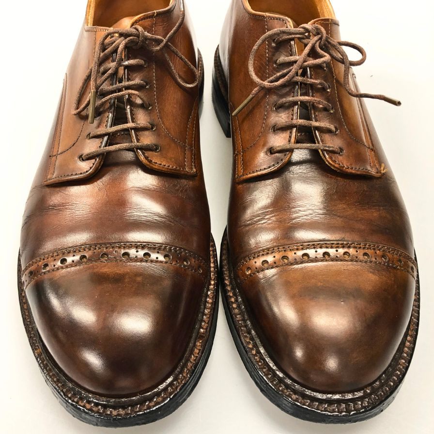 オールデン ユナイテッドアロウズ レザーシューズ 5682 パンチドキャップトゥ カーフ メンズ ブラウン サイズ6ハーフ ALDEN ビジネスシューズ 約24.5cm【LA】【中古】