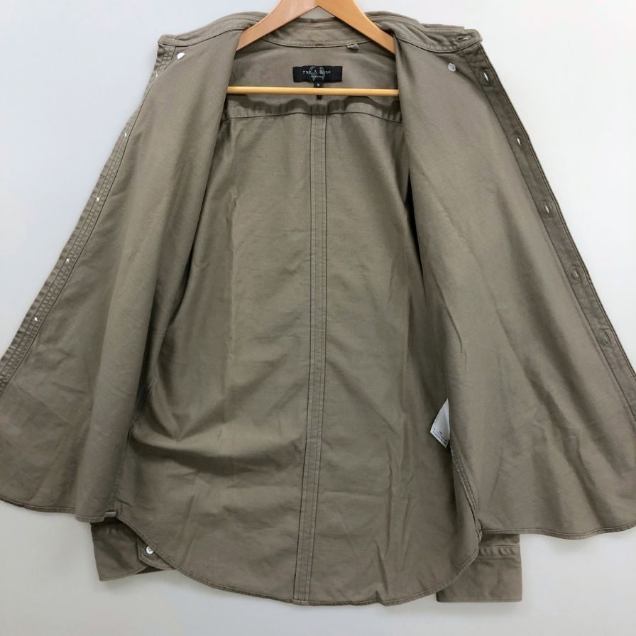 極美品◆ラグ&ボーン BDシャツ スチールボタン メンズ サイズM カーキ rag&bone 【AFB10】