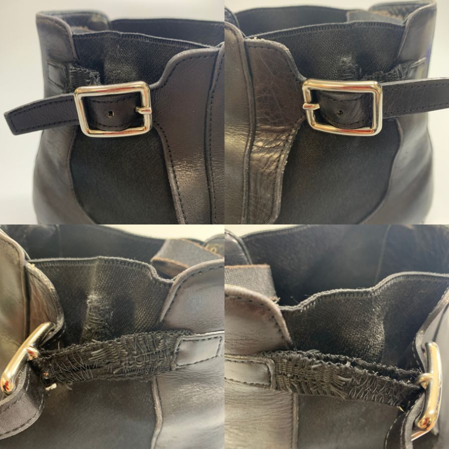 プラダ サイドゴア ブーツ サイドストラップ メンズ サイズ8 ブラック PRADA 約27.0cm【AFC31】