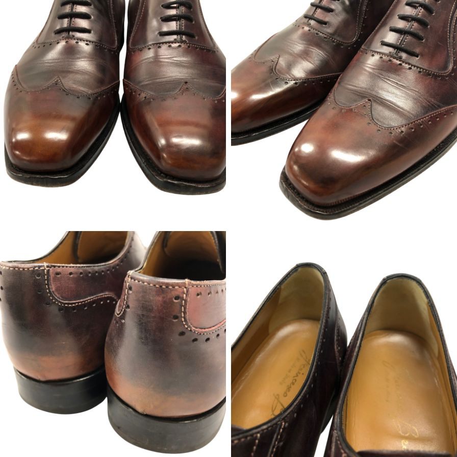 フランチェスコベニーニョ レザーシューズ ドーン 3612 ウイングチップ ブラウン サイズUK7.5 FRANCESCO BENIGNO 約26.5cm【AFC5】