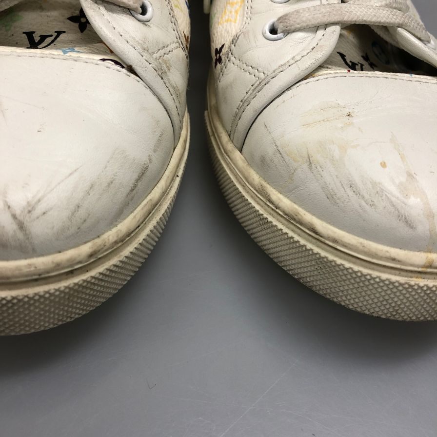 ルイヴィトン モノグラム マルチカラー PVC レザー ハイカットスニーカー レディース サイズ37 ホワイト LOUIS VUITTON 約23.5cm【AFC28】