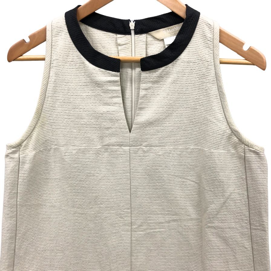 美品◆エス マックスマーラ リネン ノースリーブ ワンピース レディース サイズ 不明 ホワイト系 S Max Mara 【AFB5】
